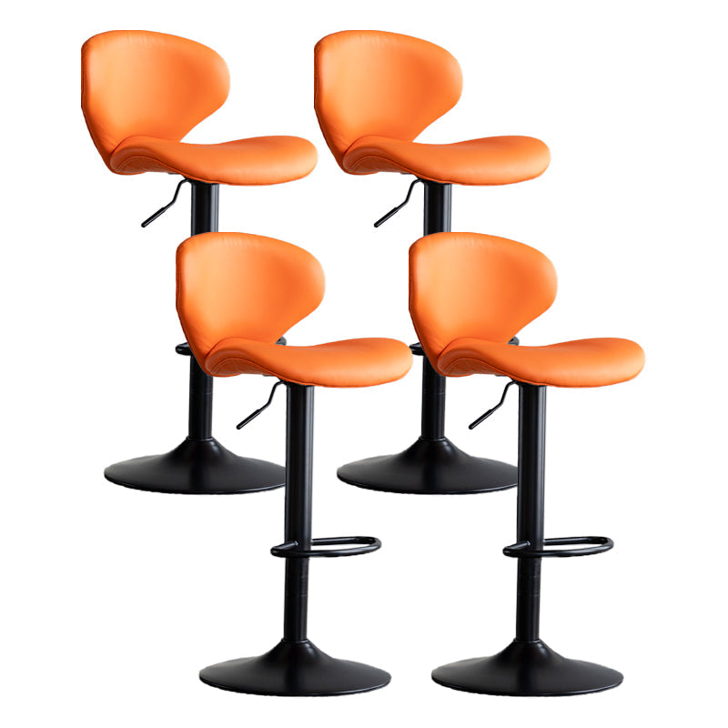 Modern Style Bar Chair with Adjustable Height Swivel for Restaurant Bar Orange Black 4 Piece Set Clearhalo 'Bar Furniture' 'Bar Stools' 'bar_stools' 'furn' 'furn_bar_stools' 'furniture_bar_stools' 'Kitchen & Dining Furniture' 'kitchen&dining_furn' 'kitchen' 'kitchen_furn' Furniture' 4430494