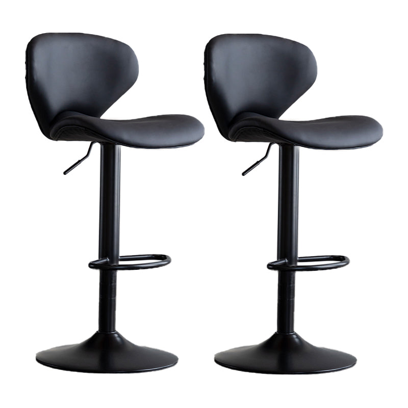 Modern Style Bar Chair with Adjustable Height Swivel for Restaurant Bar Black Black 2 Piece Set Clearhalo 'Bar Furniture' 'Bar Stools' 'bar_stools' 'furn' 'furn_bar_stools' 'furniture_bar_stools' 'Kitchen & Dining Furniture' 'kitchen&dining_furn' 'kitchen' 'kitchen_furn' Furniture' 4430499