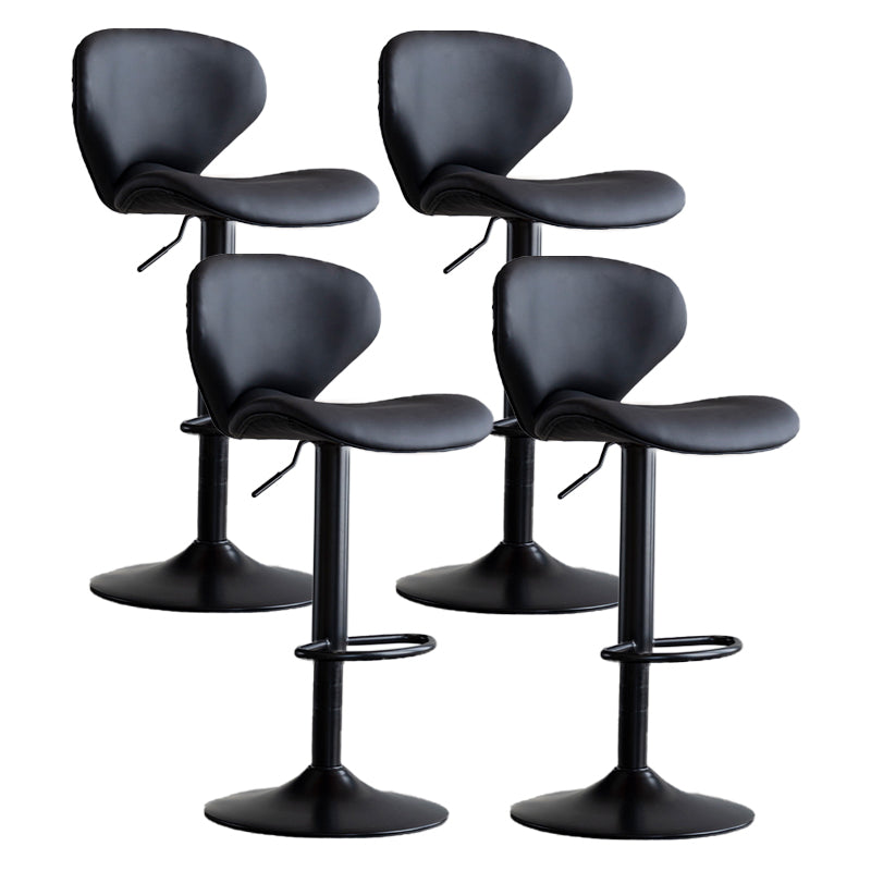 Modern Style Bar Chair with Adjustable Height Swivel for Restaurant Bar Black Black 4 Piece Set Clearhalo 'Bar Furniture' 'Bar Stools' 'bar_stools' 'furn' 'furn_bar_stools' 'furniture_bar_stools' 'Kitchen & Dining Furniture' 'kitchen&dining_furn' 'kitchen' 'kitchen_furn' Furniture' 4430500