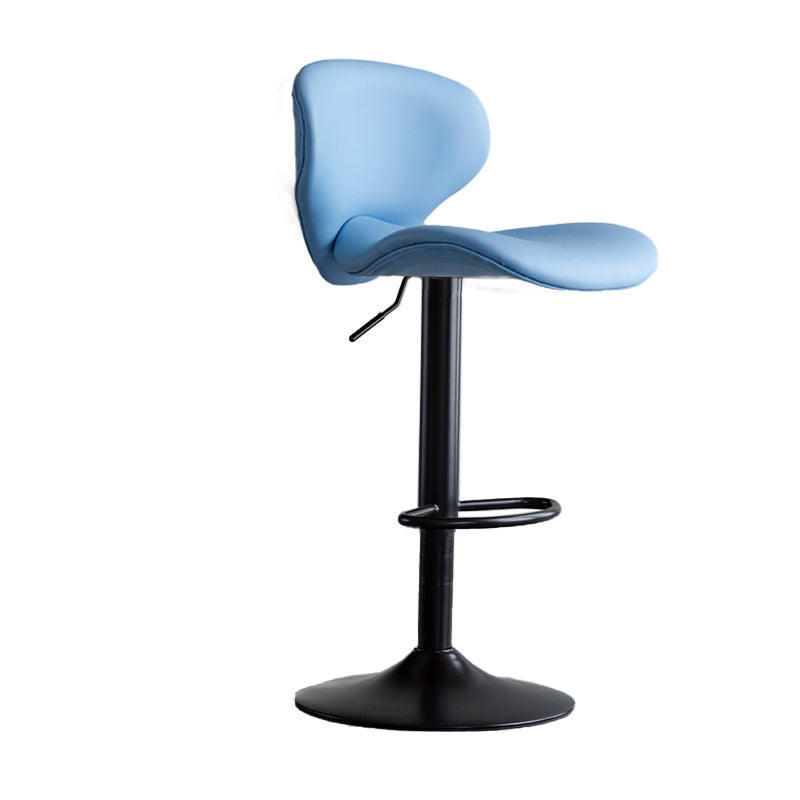 Modern Style Bar Chair with Adjustable Height Swivel for Restaurant Bar Blue Black 1 Piece Clearhalo 'Bar Furniture' 'Bar Stools' 'bar_stools' 'furn' 'furn_bar_stools' 'furniture_bar_stools' 'Kitchen & Dining Furniture' 'kitchen&dining_furn' 'kitchen' 'kitchen_furn' Furniture' 4430501