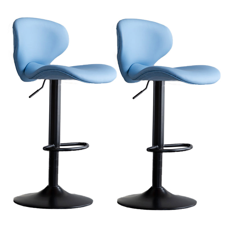 Modern Style Bar Chair with Adjustable Height Swivel for Restaurant Bar Blue Black 2 Piece Set Clearhalo 'Bar Furniture' 'Bar Stools' 'bar_stools' 'furn' 'furn_bar_stools' 'furniture_bar_stools' 'Kitchen & Dining Furniture' 'kitchen&dining_furn' 'kitchen' 'kitchen_furn' Furniture' 4430502