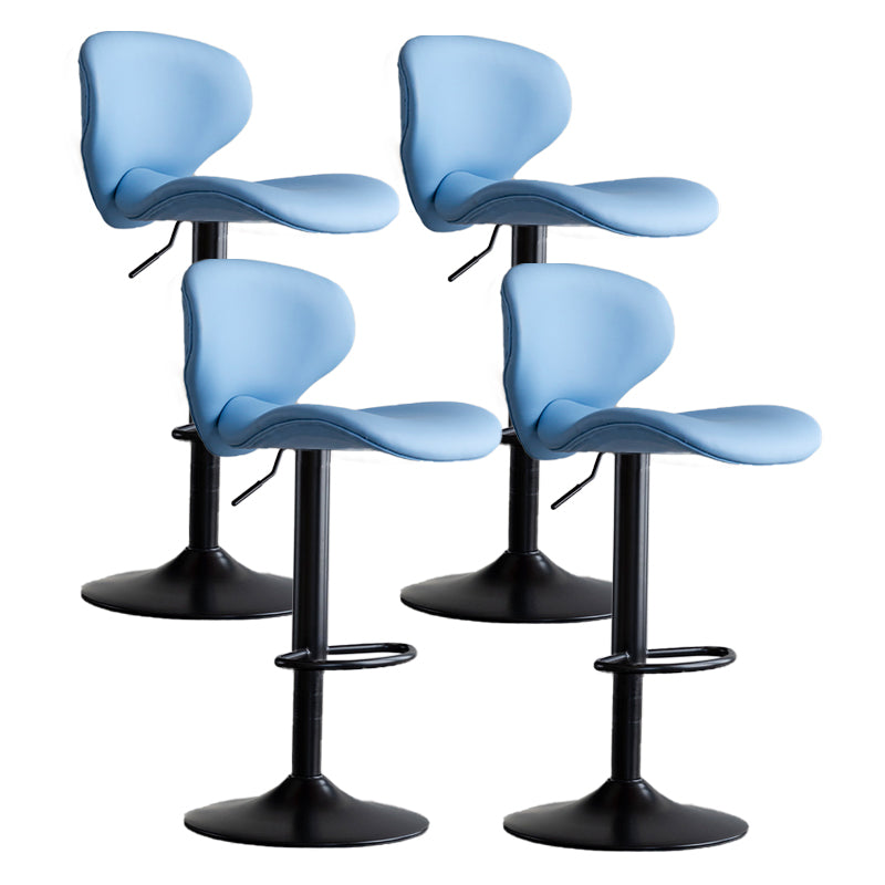 Modern Style Bar Chair with Adjustable Height Swivel for Restaurant Bar Blue Black 4 Piece Set Clearhalo 'Bar Furniture' 'Bar Stools' 'bar_stools' 'furn' 'furn_bar_stools' 'furniture_bar_stools' 'Kitchen & Dining Furniture' 'kitchen&dining_furn' 'kitchen' 'kitchen_furn' Furniture' 4430503