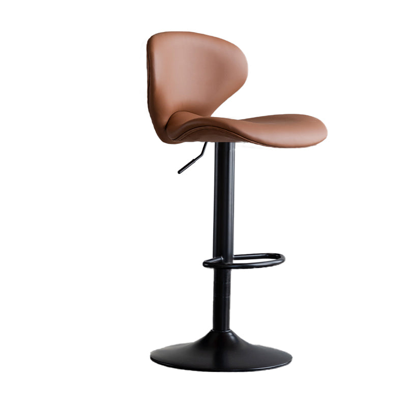 Modern Style Bar Chair with Adjustable Height Swivel for Restaurant Bar Brown Black 1 Piece Clearhalo 'Bar Furniture' 'Bar Stools' 'bar_stools' 'furn' 'furn_bar_stools' 'furniture_bar_stools' 'Kitchen & Dining Furniture' 'kitchen&dining_furn' 'kitchen' 'kitchen_furn' Furniture' 4430504