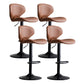 Modern Style Bar Chair with Adjustable Height Swivel for Restaurant Bar Brown Black 4 Piece Set Clearhalo 'Bar Furniture' 'Bar Stools' 'bar_stools' 'furn' 'furn_bar_stools' 'furniture_bar_stools' 'Kitchen & Dining Furniture' 'kitchen&dining_furn' 'kitchen' 'kitchen_furn' Furniture' 4430506