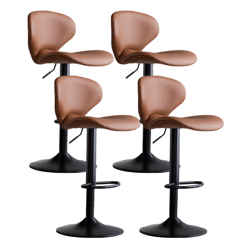 Modern Style Bar Chair with Adjustable Height Swivel for Restaurant Bar Brown Black 4 Piece Set Clearhalo 'Bar Furniture' 'Bar Stools' 'bar_stools' 'furn' 'furn_bar_stools' 'furniture_bar_stools' 'Kitchen & Dining Furniture' 'kitchen&dining_furn' 'kitchen' 'kitchen_furn' Furniture' 4430506