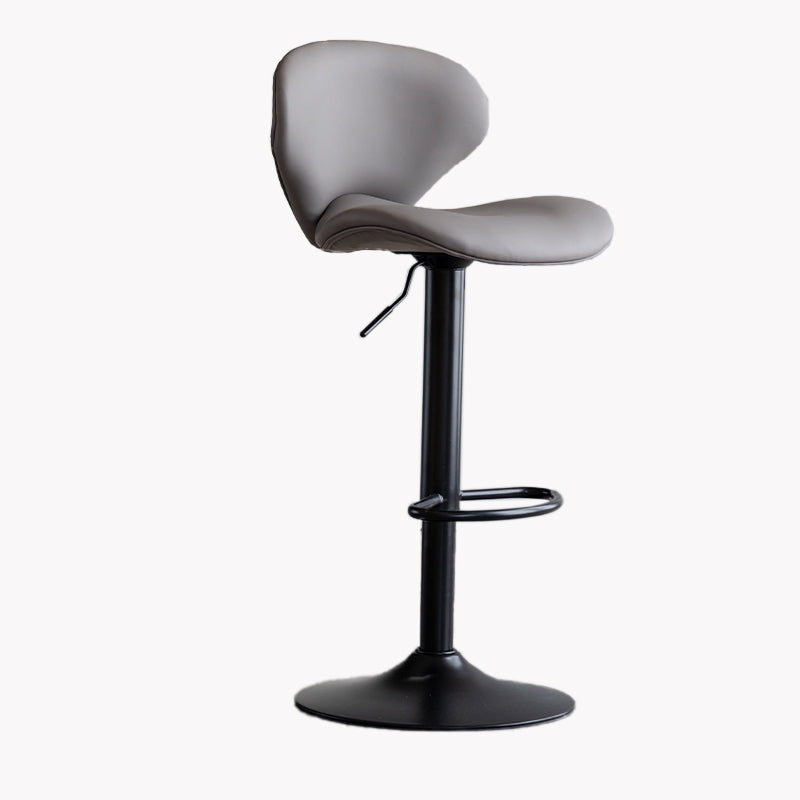 Modern Style Bar Chair with Adjustable Height Swivel for Restaurant Bar Grey Black 1 Piece Clearhalo 'Bar Furniture' 'Bar Stools' 'bar_stools' 'furn' 'furn_bar_stools' 'furniture_bar_stools' 'Kitchen & Dining Furniture' 'kitchen&dining_furn' 'kitchen' 'kitchen_furn' Furniture' 4430507