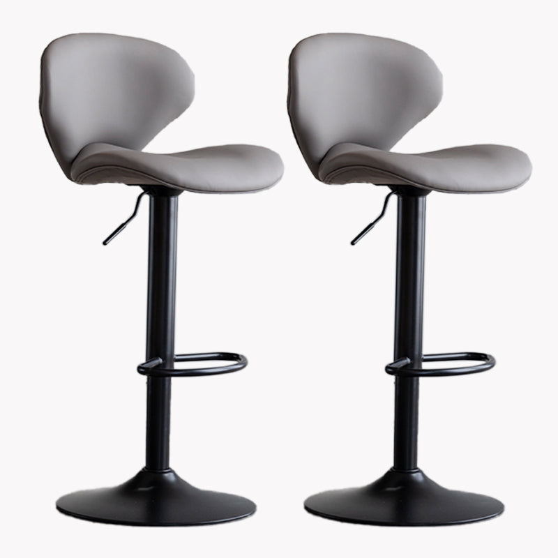 Modern Style Bar Chair with Adjustable Height Swivel for Restaurant Bar Grey Black 2 Piece Set Clearhalo 'Bar Furniture' 'Bar Stools' 'bar_stools' 'furn' 'furn_bar_stools' 'furniture_bar_stools' 'Kitchen & Dining Furniture' 'kitchen&dining_furn' 'kitchen' 'kitchen_furn' Furniture' 4430508