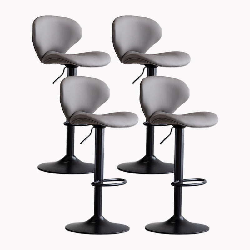 Modern Style Bar Chair with Adjustable Height Swivel for Restaurant Bar Grey Black 4 Piece Set Clearhalo 'Bar Furniture' 'Bar Stools' 'bar_stools' 'furn' 'furn_bar_stools' 'furniture_bar_stools' 'Kitchen & Dining Furniture' 'kitchen&dining_furn' 'kitchen' 'kitchen_furn' Furniture' 4430509