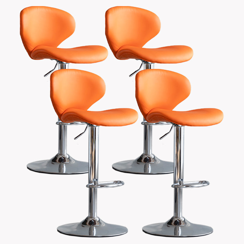 Modern Style Bar Chair with Adjustable Height Swivel for Restaurant Bar Orange Silver 4 Piece Set Clearhalo 'Bar Furniture' 'Bar Stools' 'bar_stools' 'furn' 'furn_bar_stools' 'furniture_bar_stools' 'Kitchen & Dining Furniture' 'kitchen&dining_furn' 'kitchen' 'kitchen_furn' Furniture' 4430512