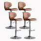 Modern Style Bar Chair with Adjustable Height Swivel for Restaurant Bar Brown Silver 4 Piece Set Clearhalo 'Bar Furniture' 'Bar Stools' 'bar_stools' 'furn' 'furn_bar_stools' 'furniture_bar_stools' 'Kitchen & Dining Furniture' 'kitchen&dining_furn' 'kitchen' 'kitchen_furn' Furniture' 4430515