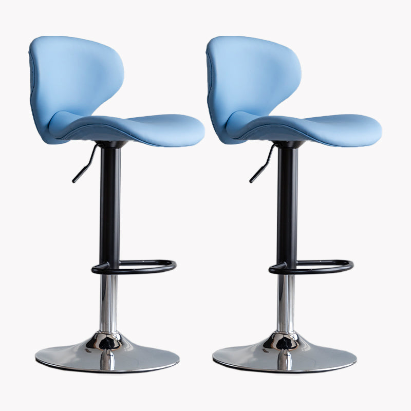 Modern Style Bar Chair with Adjustable Height Swivel for Restaurant Bar Blue Chrome 2 Piece Set Clearhalo 'Bar Furniture' 'Bar Stools' 'bar_stools' 'furn' 'furn_bar_stools' 'furniture_bar_stools' 'Kitchen & Dining Furniture' 'kitchen&dining_furn' 'kitchen' 'kitchen_furn' Furniture' 4430520