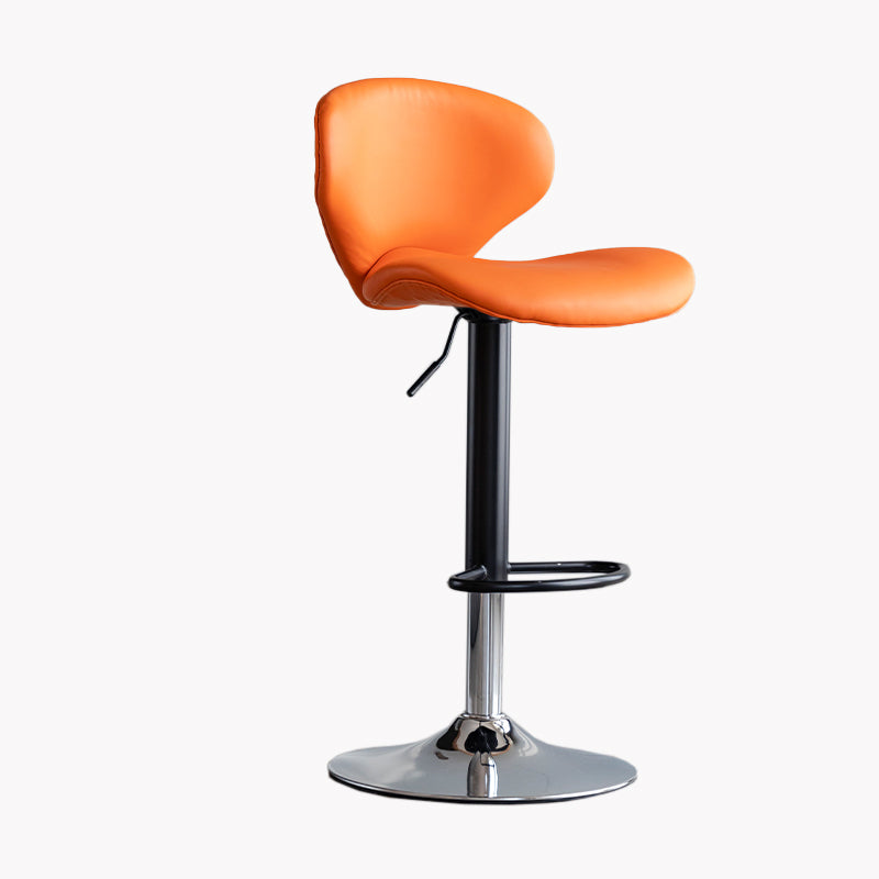 Modern Style Bar Chair with Adjustable Height Swivel for Restaurant Bar Orange Chrome 1 Piece Clearhalo 'Bar Furniture' 'Bar Stools' 'bar_stools' 'furn' 'furn_bar_stools' 'furniture_bar_stools' 'Kitchen & Dining Furniture' 'kitchen&dining_furn' 'kitchen' 'kitchen_furn' Furniture' 4430522