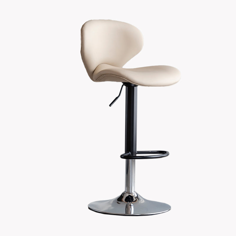 Modern Style Bar Chair with Adjustable Height Swivel for Restaurant Bar Khaki Chrome 1 Piece Clearhalo 'Bar Furniture' 'Bar Stools' 'bar_stools' 'furn' 'furn_bar_stools' 'furniture_bar_stools' 'Kitchen & Dining Furniture' 'kitchen&dining_furn' 'kitchen' 'kitchen_furn' Furniture' 4430525