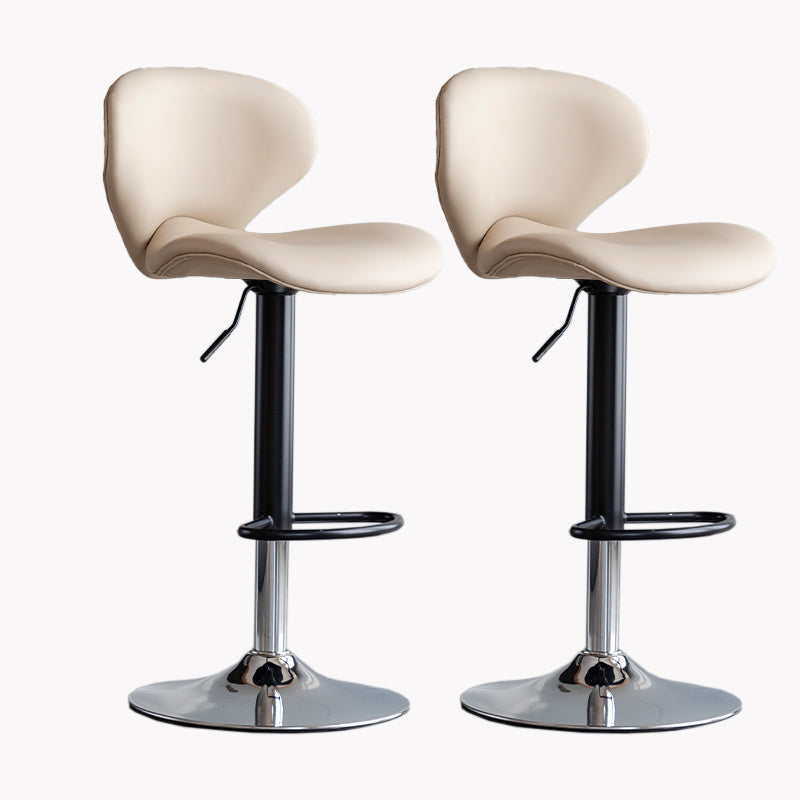 Modern Style Bar Chair with Adjustable Height Swivel for Restaurant Bar Khaki Chrome 2 Piece Set Clearhalo 'Bar Furniture' 'Bar Stools' 'bar_stools' 'furn' 'furn_bar_stools' 'furniture_bar_stools' 'Kitchen & Dining Furniture' 'kitchen&dining_furn' 'kitchen' 'kitchen_furn' Furniture' 4430526