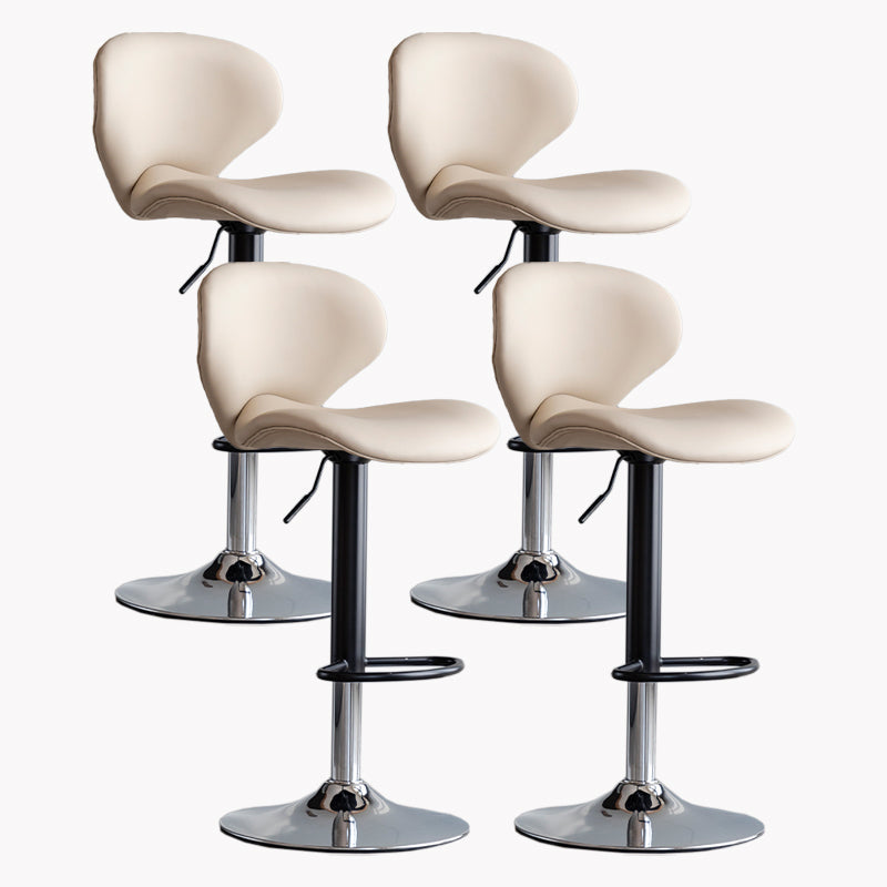 Modern Style Bar Chair with Adjustable Height Swivel for Restaurant Bar Khaki Chrome 4 Piece Set Clearhalo 'Bar Furniture' 'Bar Stools' 'bar_stools' 'furn' 'furn_bar_stools' 'furniture_bar_stools' 'Kitchen & Dining Furniture' 'kitchen&dining_furn' 'kitchen' 'kitchen_furn' Furniture' 4430527