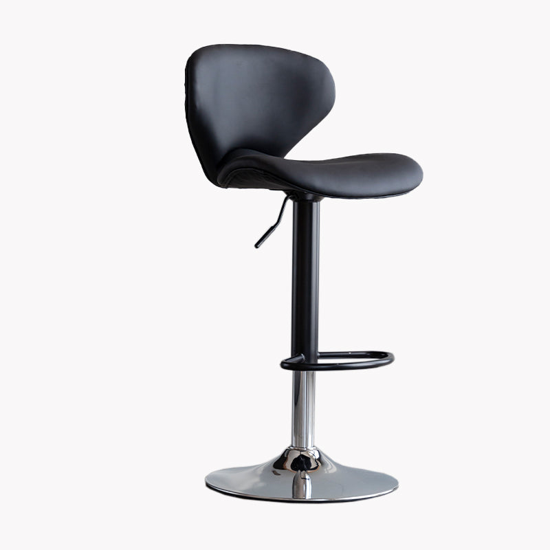 Modern Style Bar Chair with Adjustable Height Swivel for Restaurant Bar Black Chrome 1 Piece Clearhalo 'Bar Furniture' 'Bar Stools' 'bar_stools' 'furn' 'furn_bar_stools' 'furniture_bar_stools' 'Kitchen & Dining Furniture' 'kitchen&dining_furn' 'kitchen' 'kitchen_furn' Furniture' 4430528