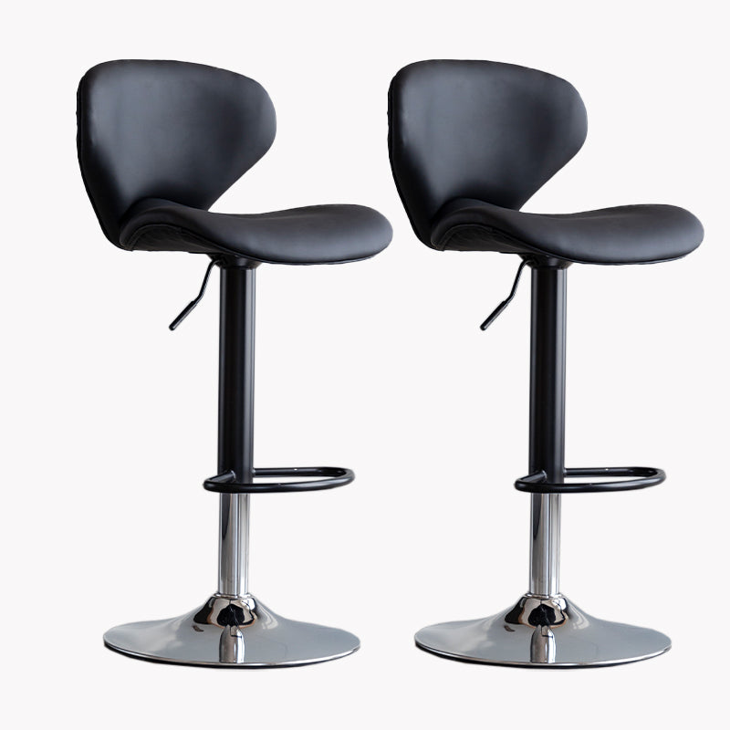 Modern Style Bar Chair with Adjustable Height Swivel for Restaurant Bar Black Chrome 2 Piece Set Clearhalo 'Bar Furniture' 'Bar Stools' 'bar_stools' 'furn' 'furn_bar_stools' 'furniture_bar_stools' 'Kitchen & Dining Furniture' 'kitchen&dining_furn' 'kitchen' 'kitchen_furn' Furniture' 4430529