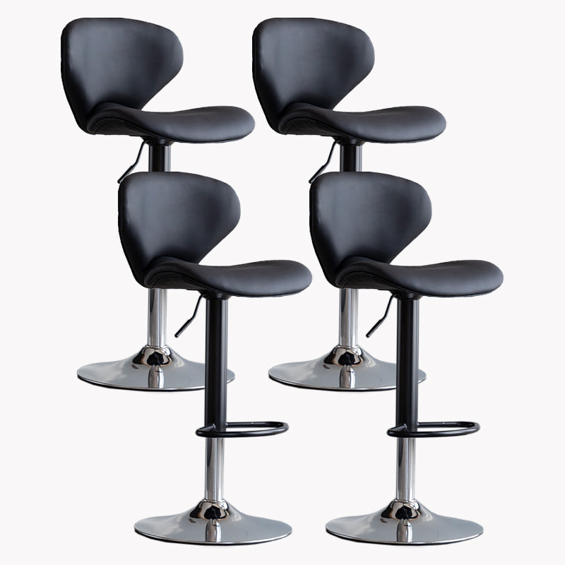 Modern Style Bar Chair with Adjustable Height Swivel for Restaurant Bar Black Chrome 4 Piece Set Clearhalo 'Bar Furniture' 'Bar Stools' 'bar_stools' 'furn' 'furn_bar_stools' 'furniture_bar_stools' 'Kitchen & Dining Furniture' 'kitchen&dining_furn' 'kitchen' 'kitchen_furn' Furniture' 4430530