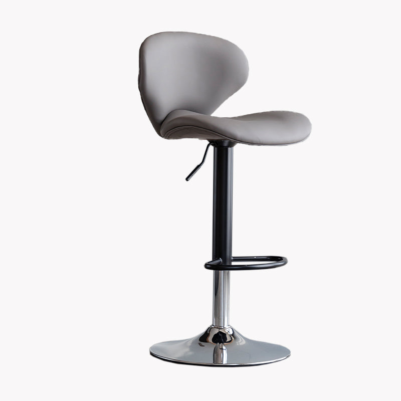 Modern Style Bar Chair with Adjustable Height Swivel for Restaurant Bar Grey Chrome 1 Piece Clearhalo 'Bar Furniture' 'Bar Stools' 'bar_stools' 'furn' 'furn_bar_stools' 'furniture_bar_stools' 'Kitchen & Dining Furniture' 'kitchen&dining_furn' 'kitchen' 'kitchen_furn' Furniture' 4430531