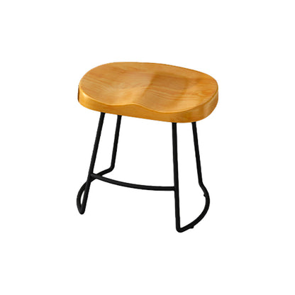 Modern Style Bar-stool with Footrest Sled Iron Legs Barstool for Restaurant Bar 1 Piece Short Stool(18"H) Clearhalo 'Bar Furniture' 'Bar Stools' 'bar_stools' 'furn' 'furn_bar_stools' 'furniture_bar_stools' 'Kitchen & Dining Furniture' 'kitchen&dining_furn' 'kitchen' 'kitchen_furn' Furniture' 4430536