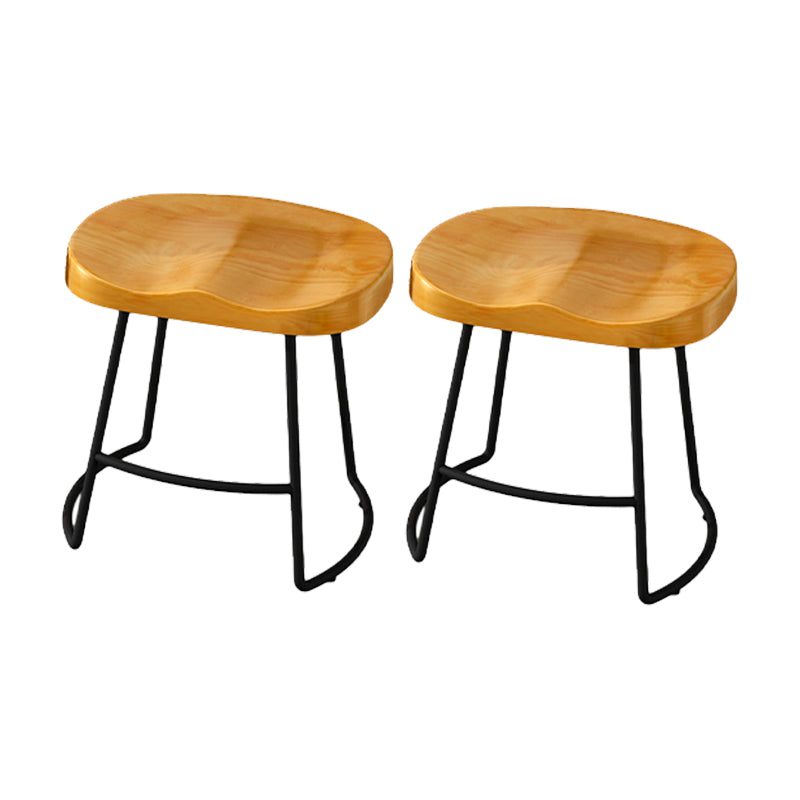 Modern Style Bar-stool with Footrest Sled Iron Legs Barstool for Restaurant Bar 2 Piece Set Short Stool(18"H) Clearhalo 'Bar Furniture' 'Bar Stools' 'bar_stools' 'furn' 'furn_bar_stools' 'furniture_bar_stools' 'Kitchen & Dining Furniture' 'kitchen&dining_furn' 'kitchen' 'kitchen_furn' Furniture' 4430537