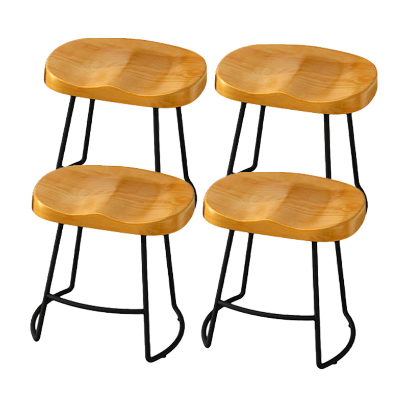 Modern Style Bar-stool with Footrest Sled Iron Legs Barstool for Restaurant Bar 4 Piece Set Short Stool(18"H) Clearhalo 'Bar Furniture' 'Bar Stools' 'bar_stools' 'furn' 'furn_bar_stools' 'furniture_bar_stools' 'Kitchen & Dining Furniture' 'kitchen&dining_furn' 'kitchen' 'kitchen_furn' Furniture' 4430539
