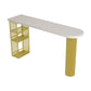 Industrial Wood Indoor Pub Bar Table Iron Double Pedestal Bar Dining Table with 3-Shelf White-Gold Without Chairs Clearhalo 'Bar Furniture' 'Bar Tables' 'bar_tables' 'furn' 'furn_bar_tables' 'Furniture' 'furniture_bar_tables' 'Kitchen & Dining Furniture' 4430600