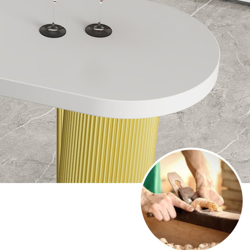 Industrial Wood Indoor Pub Bar Table Iron Double Pedestal Bar Dining Table with 3-Shelf Clearhalo 'Bar Furniture' 'Bar Tables' 'bar_tables' 'furn' 'furn_bar_tables' 'Furniture' 'furniture_bar_tables' 'Kitchen & Dining Furniture' 4430601