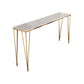 White Glam Style Table in Faux Marble and Metal Milk Tea Shop Bar Table Gold Without Chairs Clearhalo 'Bar Furniture' 'Bar Tables' 'bar_tables' 'furn' 'furn_bar_tables' 'Furniture' 'furniture_bar_tables' 'Kitchen & Dining Furniture' 4430698