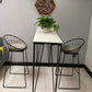 White Glam Style Table in Faux Marble and Metal Milk Tea Shop Bar Table Clearhalo 'Bar Furniture' 'Bar Tables' 'bar_tables' 'furn' 'furn_bar_tables' 'Furniture' 'furniture_bar_tables' 'Kitchen & Dining Furniture' 4430700