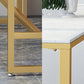 White Glam Style Bar Table in Iron Top and Faux Marble Bar Table, Only Table Clearhalo 'Bar Furniture' 'Bar Tables' 'bar_tables' 'furn' 'furn_bar_tables' 'Furniture' 'furniture_bar_tables' 'Kitchen & Dining Furniture' 4430716