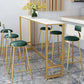 White Glam Style Bar Table in Iron Top and Faux Marble Bar Table, Only Table Clearhalo 'Bar Furniture' 'Bar Tables' 'bar_tables' 'furn' 'furn_bar_tables' 'Furniture' 'furniture_bar_tables' 'Kitchen & Dining Furniture' 4430719
