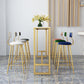 White Glam Style Bar Table in Iron Top and Faux Marble Bar Table, Only Table Clearhalo 'Bar Furniture' 'Bar Tables' 'bar_tables' 'furn' 'furn_bar_tables' 'Furniture' 'furniture_bar_tables' 'Kitchen & Dining Furniture' 4430721