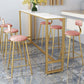 White Glam Style Bar Table in Iron Top and Faux Marble Bar Table, Only Table Clearhalo 'Bar Furniture' 'Bar Tables' 'bar_tables' 'furn' 'furn_bar_tables' 'Furniture' 'furniture_bar_tables' 'Kitchen & Dining Furniture' 4430723