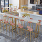 White Glam Style Bar Table in Iron Top and Faux Marble Bar Table, Only Table Clearhalo 'Bar Furniture' 'Bar Tables' 'bar_tables' 'furn' 'furn_bar_tables' 'Furniture' 'furniture_bar_tables' 'Kitchen & Dining Furniture' 4430724