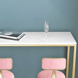 White Glam Style Bar Table in Faux Marble and Metal Bar Table for Living Room, Only Table Clearhalo 'Bar Furniture' 'Bar Tables' 'bar_tables' 'furn' 'furn_bar_tables' 'Furniture' 'furniture_bar_tables' 'Kitchen & Dining Furniture' 4430753