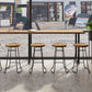 Light Brown Modern Style Bar Table Rectangular Wood Bar Bar with Metal Base, Only Table Clearhalo 'Bar Furniture' 'Bar Tables' 'bar_tables' 'furn' 'furn_bar_tables' 'Furniture' 'furniture_bar_tables' 'Kitchen & Dining Furniture' 4430775