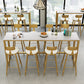 White and Black Glam Style Bar Table in Faux Marble and Metal Milk Tea Shop Bar Table 78.7"L x 15.7"W x 41.3"H White Without Chairs Clearhalo 'Bar Furniture' 'Bar Tables' 'bar_tables' 'furn' 'furn_bar_tables' 'Furniture' 'furniture_bar_tables' 'Kitchen & Dining Furniture' 4430791