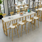 White and Black Glam Style Bar Table in Faux Marble and Metal Milk Tea Shop Bar Table Clearhalo 'Bar Furniture' 'Bar Tables' 'bar_tables' 'furn' 'furn_bar_tables' 'Furniture' 'furniture_bar_tables' 'Kitchen & Dining Furniture' 4430796