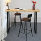 Light Brown Modern Style Bar Table Solid Wood Bar Table with Metal Base 70.9"L x 15.7"W x 41.3"H Without Chairs Clearhalo 'Bar Furniture' 'Bar Tables' 'bar_tables' 'furn' 'furn_bar_tables' 'Furniture' 'furniture_bar_tables' 'Kitchen & Dining Furniture' 4430831