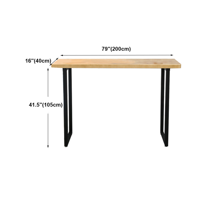 Light Brown Modern Style Bar Table Solid Wood Bar Table with Metal Base Clearhalo 'Bar Furniture' 'Bar Tables' 'bar_tables' 'furn' 'furn_bar_tables' 'Furniture' 'furniture_bar_tables' 'Kitchen & Dining Furniture' 4430840
