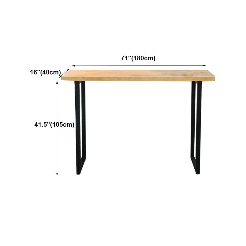 Light Brown Modern Style Bar Table Solid Wood Bar Table with Metal Base Clearhalo 'Bar Furniture' 'Bar Tables' 'bar_tables' 'furn' 'furn_bar_tables' 'Furniture' 'furniture_bar_tables' 'Kitchen & Dining Furniture' 4430843