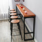 Brown Modern Style Table Solid Wood and Iron Milk Tea Shop Lounge Bar Table 78.7"L x 15.7"W x 41.3"H Without Chairs Clearhalo 'Bar Furniture' 'Bar Tables' 'bar_tables' 'furn' 'furn_bar_tables' 'Furniture' 'furniture_bar_tables' 'Kitchen & Dining Furniture' 4430848