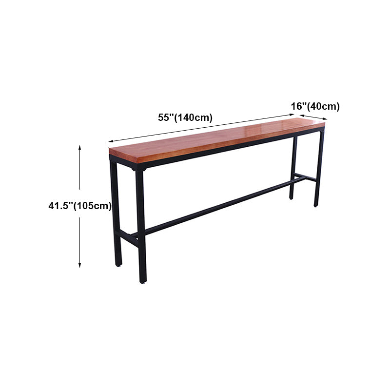 Brown Modern Style Table Solid Wood and Iron Milk Tea Shop Lounge Bar Table Clearhalo 'Bar Furniture' 'Bar Tables' 'bar_tables' 'furn' 'furn_bar_tables' 'Furniture' 'furniture_bar_tables' 'Kitchen & Dining Furniture' 4430857