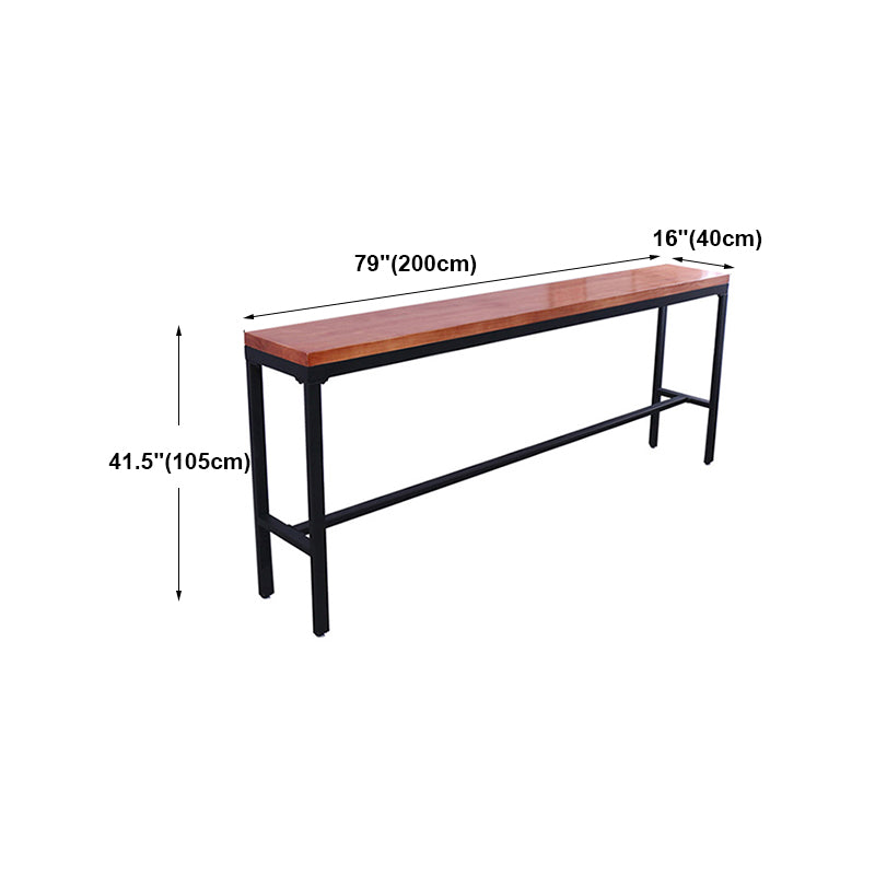Brown Modern Style Table Solid Wood and Iron Milk Tea Shop Lounge Bar Table Clearhalo 'Bar Furniture' 'Bar Tables' 'bar_tables' 'furn' 'furn_bar_tables' 'Furniture' 'furniture_bar_tables' 'Kitchen & Dining Furniture' 4430858