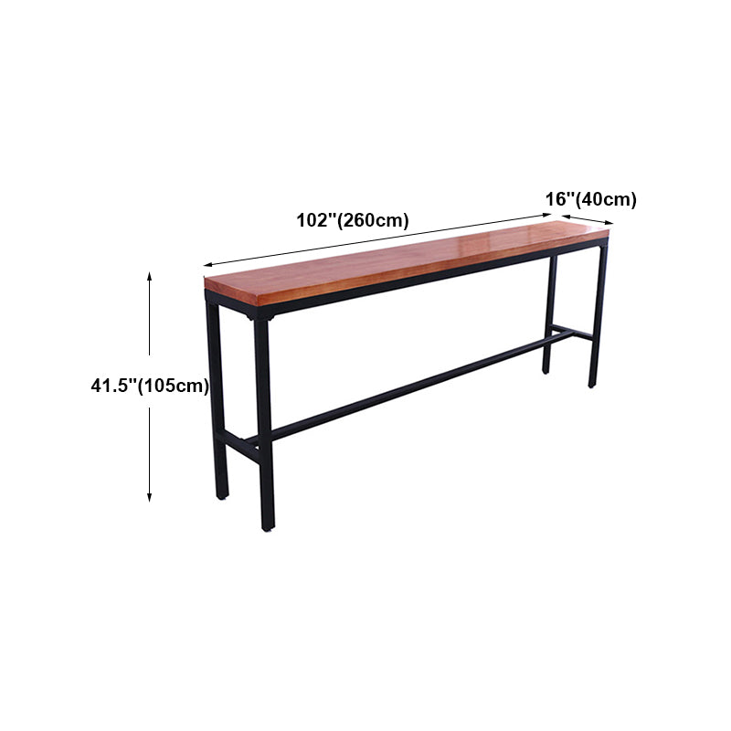 Brown Modern Style Table Solid Wood and Iron Milk Tea Shop Lounge Bar Table Clearhalo 'Bar Furniture' 'Bar Tables' 'bar_tables' 'furn' 'furn_bar_tables' 'Furniture' 'furniture_bar_tables' 'Kitchen & Dining Furniture' 4430863