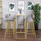 White Glam Style Bar Table in Iron Top and Faux Marble Bar Table for Living Room 70.9"L x 15.7"W x 41.3"H Without Chairs Clearhalo 'Bar Furniture' 'Bar Tables' 'bar_tables' 'furn' 'furn_bar_tables' 'Furniture' 'furniture_bar_tables' 'Kitchen & Dining Furniture' 4430884