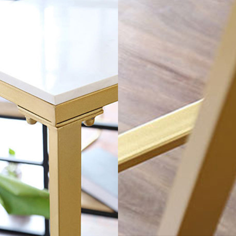 White Glam Style Bar Table in Iron Top and Faux Marble Bar Table for Living Room Clearhalo 'Bar Furniture' 'Bar Tables' 'bar_tables' 'furn' 'furn_bar_tables' 'Furniture' 'furniture_bar_tables' 'Kitchen & Dining Furniture' 4430886