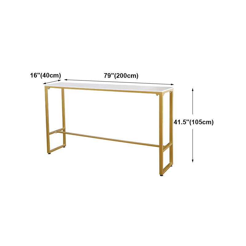 White Glam Style Bar Table in Iron Top and Faux Marble Bar Table for Living Room Clearhalo 'Bar Furniture' 'Bar Tables' 'bar_tables' 'furn' 'furn_bar_tables' 'Furniture' 'furniture_bar_tables' 'Kitchen & Dining Furniture' 4430890