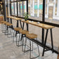 Light Brown Modern Style Bar Table in Solid Wood and Iron Cafe Bar Table, Only Table 110.2"L x 15.7"W x 41.3"H Without Chairs Clearhalo 'Bar Furniture' 'Bar Tables' 'bar_tables' 'furn' 'furn_bar_tables' 'Furniture' 'furniture_bar_tables' 'Kitchen & Dining Furniture' 4430897